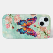 Schmetterling Blau Orange Flügel Case-Mate iPhone Hülle (Rückseite (Horizontal))