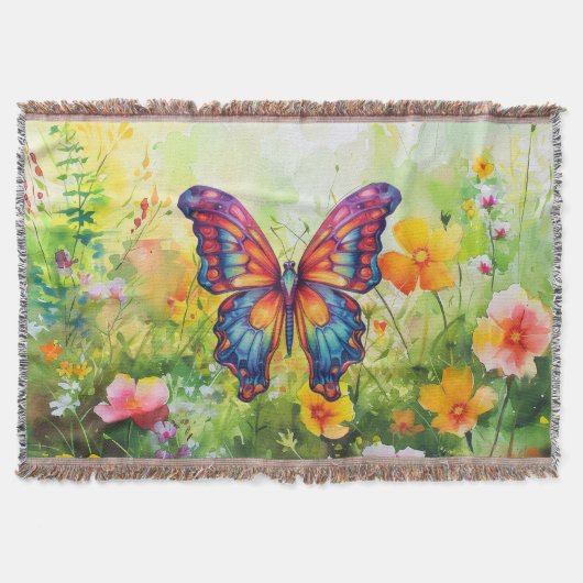 Schmetterling Blau Orange Flügel Decke (Vorderseite)