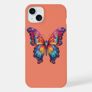 Schmetterling Blau Orange Flügel iPhone 15 Plus Hülle