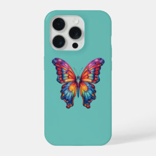 Schmetterling Blau Orange Flügel iPhone 15 Pro Hülle