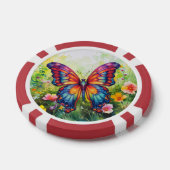 Schmetterling Blau Orange Flügel Pokerchips (Einzeln)