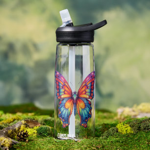 Schmetterling Blau Orange Flügel Trinkflasche