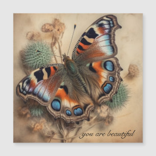 Schmetterling Blau-Pfau Ästhetik Benutzerdefiniert Magnetkarte