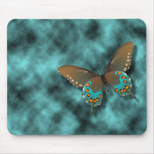 Schmetterling: Blau und Brown-Frack Mousepad