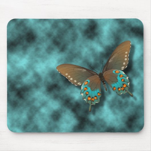 Schmetterling: Blau und Brown-Frack Mousepad (Vorne)