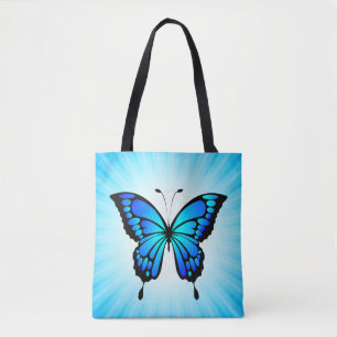 Schmetterling Blaues Insekten-Illustration-20284 T Tasche