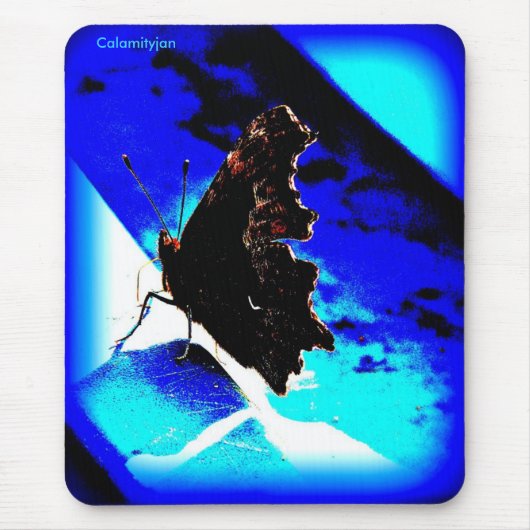 Schmetterling blaues mousepad, Calamityjan Mousepad (Vorne)