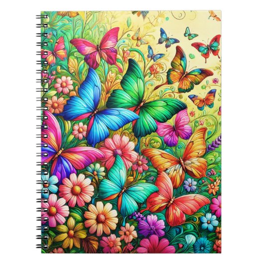 Schmetterling & Bloom Notizblock (Vorderseite)