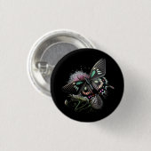 Schmetterling-Blume Button (Vorne & Hinten)