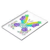 Schmetterling, Blume, farbenfroh, whimsisch Notizblock (Linke Seite)