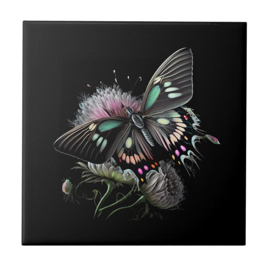 Schmetterling-Blume Fliese (Vorderseite)