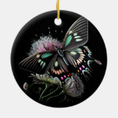 Schmetterling-Blume Keramik Ornament (Hinten)