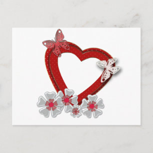 Schmetterling Blume Valentinstag Liebe wir Feiertagspostkarte