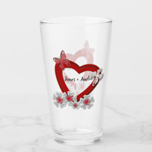 Schmetterling Blume Valentinstag Liebe wir Glas