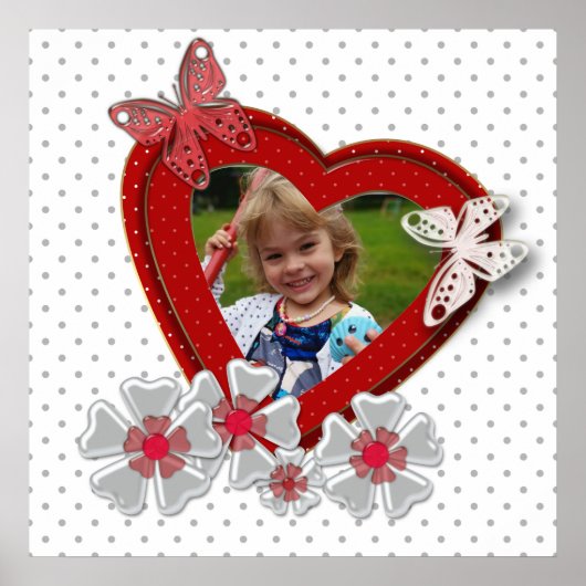 Schmetterling Blume Valentinstag Liebe wir Poster (Vorne)
