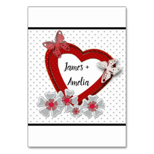 Schmetterling Blume Valentinstag Liebe wir Tischnummer