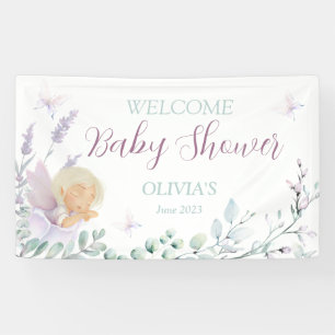 Schmetterling & Blume Wasserfarbe Kinderdusche Banner