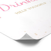 Schmetterling Blumen Baby Shower Getränke Schild (Ecke)