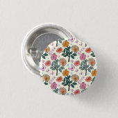 Schmetterling Blumen Garten Muster Button (Vorne & Hinten)