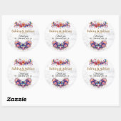 Schmetterling Blumen Geschenktasche -Individualisi Runder Aufkleber (Blatt)