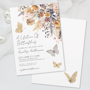 Schmetterling Blumen Herbst Brautparty Einladung