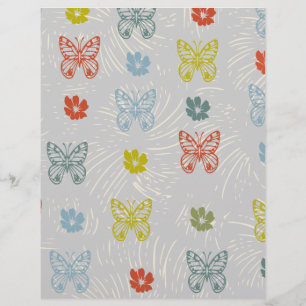 Schmetterling & Blumen Scrapbook Papier