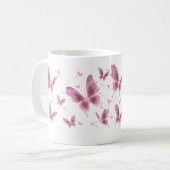 Schmetterling-Blumen-Tasse in Rosa Kaffeetasse (Vorderseite Links)