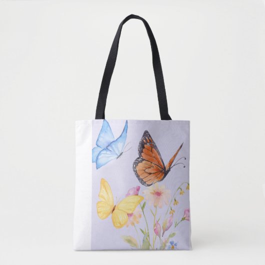 Schmetterling & Blumenbeete Tasche (Vorderseite)