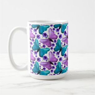 Schmetterling Blumenmuster Ästhetik Süße Blumen Kaffeetasse