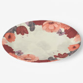 Schmetterling-Blüte Pappteller (Schrägansicht)