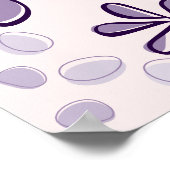 Schmetterling & Blüten Doodle Pink und Lila Kunst Poster (Ecke)