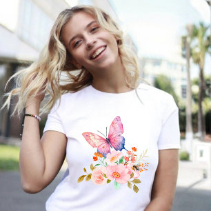 Schmetterling & Blüten Natur T-Shirt