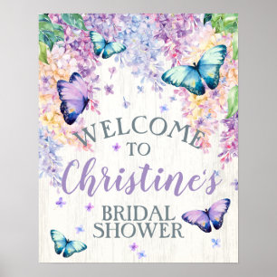 Schmetterling-Brautjungfern-Empfangsschild Poster