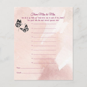 Schmetterling Brautparty Age Game