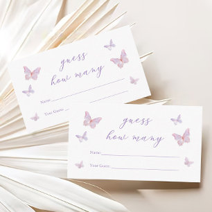 Schmetterling-Brautparty schätzt wie viele Spiele Begleitkarte