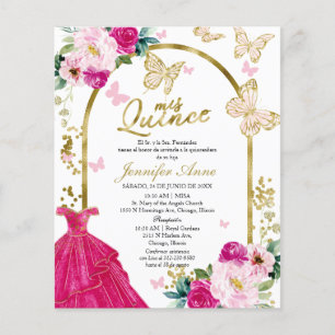 Schmetterling Budget Spanische Quinceanera Einladu