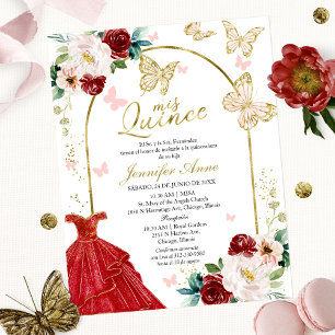 Schmetterling Budget Spanische Quinceanera Einladu