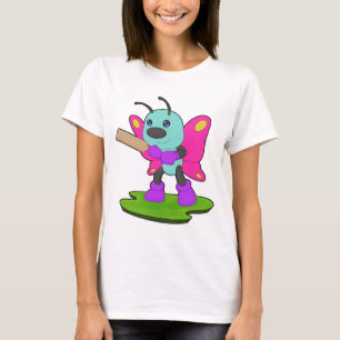 Schmetterling Cricket Cricket-Schläger Sport T-Shirt