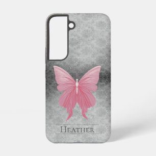 Schmetterling-Damaskus mit rosa Juwelen Samsung Galaxy Hülle