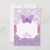 Schmetterling Danke Card Boho Lila Pink Glitzer (Rückseite)
