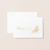 Schmetterling Danke Karte (Vorderseite mit Umschlag)