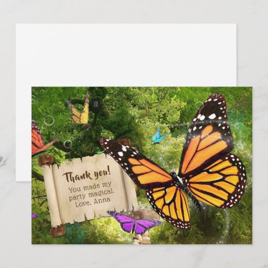 Schmetterling Danke Karte (Vorne/Hinten)