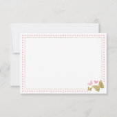 Schmetterling Danke Karte, Rosa, Imitate Gold (Rückseite)