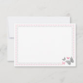 Schmetterling Danke Karte, Rosa, Imitate Silber (Rückseite)