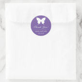 Schmetterling Danke Labels (Plum Lila) Runder Aufkleber (Tasche)