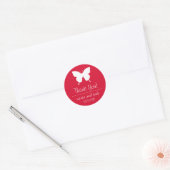 Schmetterling Danke Labels (rot) Runder Aufkleber (Umschlag)