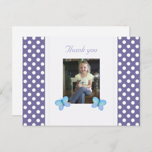 Schmetterling: Danke, Postcard Postkarte (Vorne/Hinten)