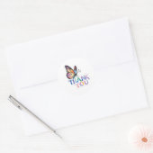 Schmetterling Danke Runder Aufkleber (Umschlag)