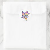 Schmetterling Danke Runder Aufkleber (Tasche)