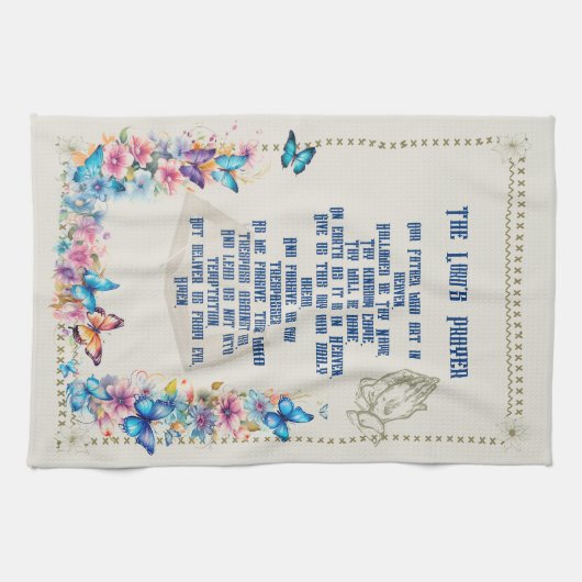 Schmetterling Das Gebet des Herrn Geschirrtuch (Horizontal)